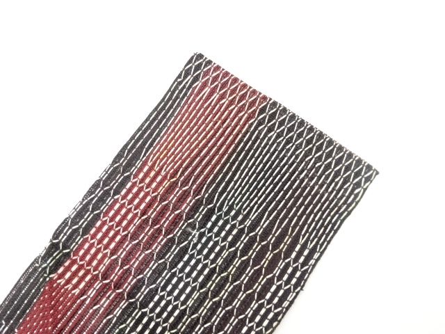  紗 変わり織幾何学模様名古屋帯